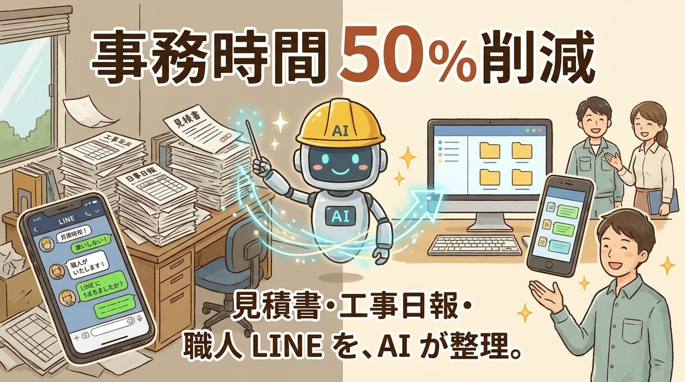 建設・工務店の AI 導入事例イメージ