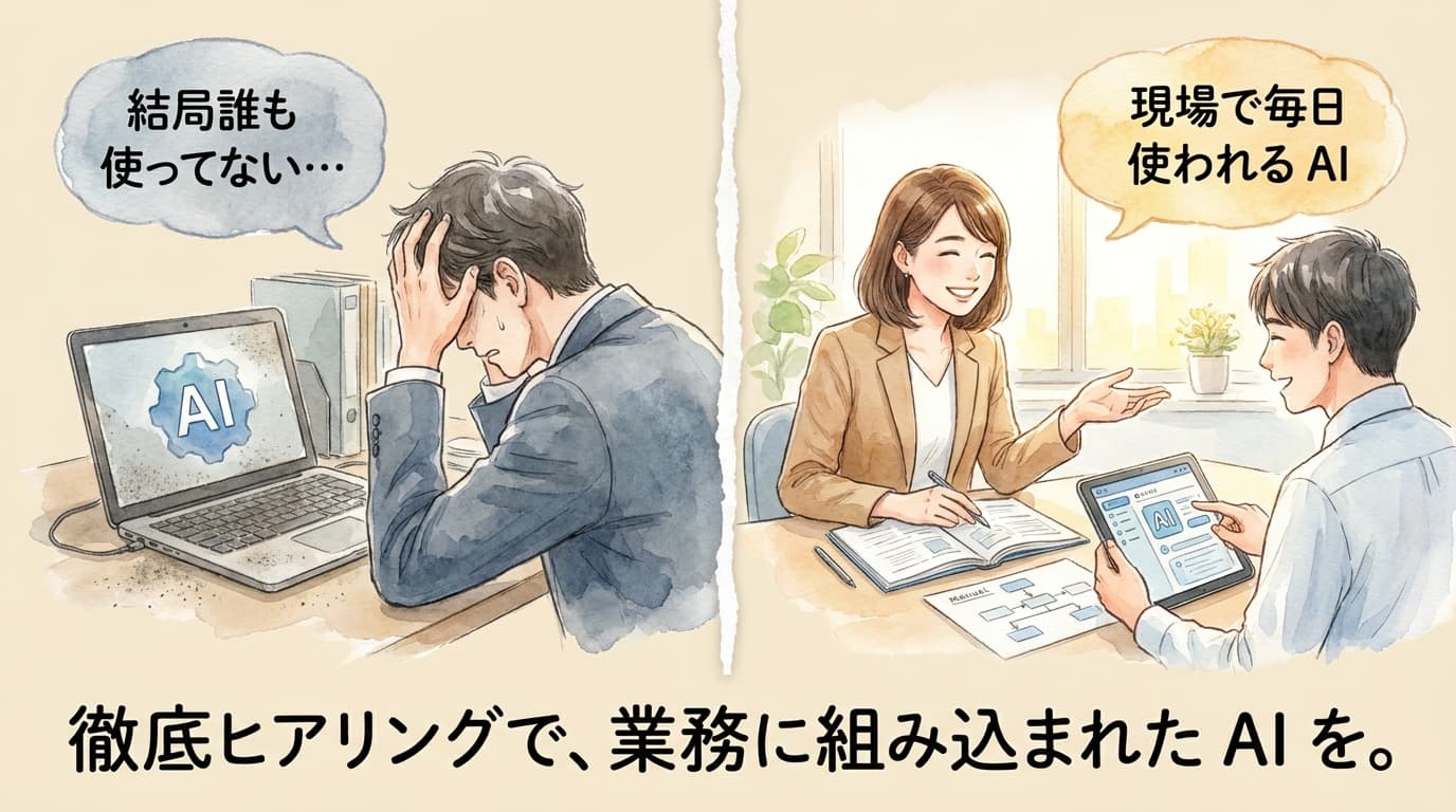 ビジネスパーソン 2 人が業務マニュアルを広げて打ち合わせをしている様子